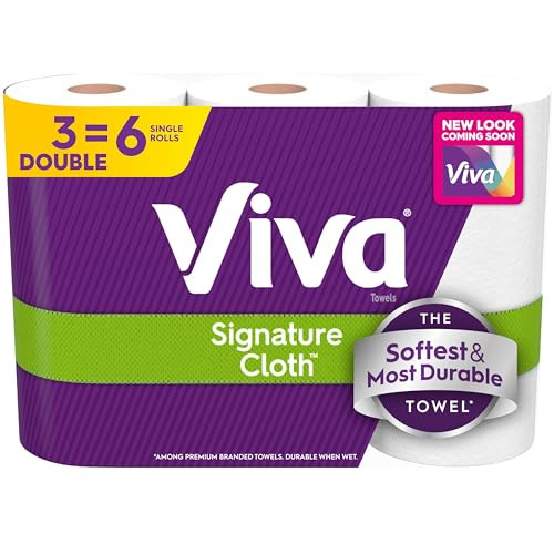 Viva Signature Cloth Paper Towels, 3 Double Rolls, 86 Sheets per Roll | Amazon (US)
