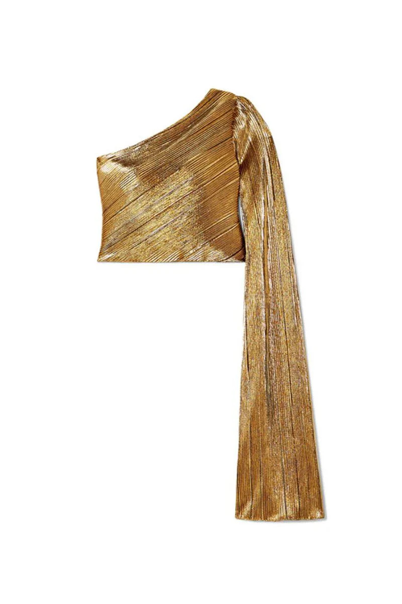 GOLD PLISSÉ TOP | SemSem | CULT MIA | CULT MIA UK LTD