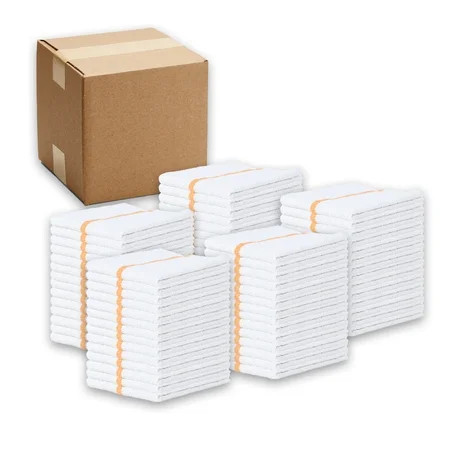 SAZOO Bar Mop Towels (16x19 (Bulk Case of 60) White with Gold Stripe | Walmart (US)