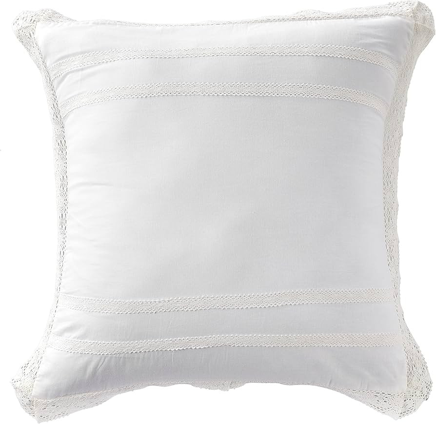 Laura Ashley Home - Euro Sham Set, Smooth Cotton Shams with Envelope Closure, Lightweight & Styli... | Amazon (US)