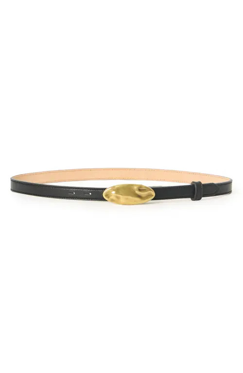 B-Low the Belt Darrian Skinny Leather Belt in Black Brass at Nordstrom, Size Small | Nordstrom