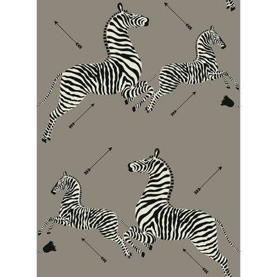 Brewster Zebra Safari Scalamandre Self Adhesive Wallpaper Gray | Target