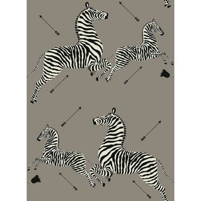 Brewster Zebra Safari Scalamandre Self Adhesive Wallpaper Gray | Target