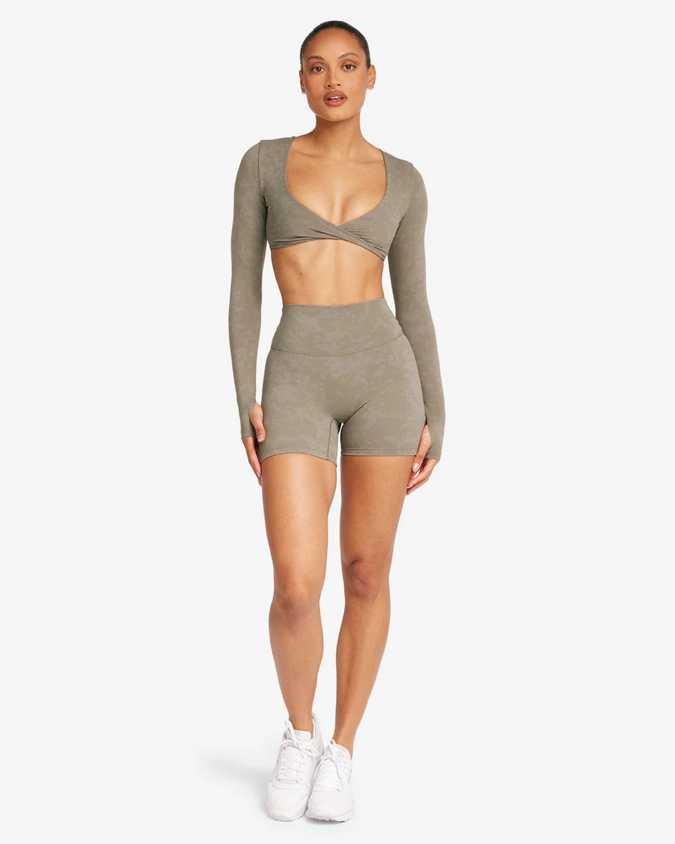 Fade Scrunch Shorts 5" | Olive | Crop Shop Boutique AU