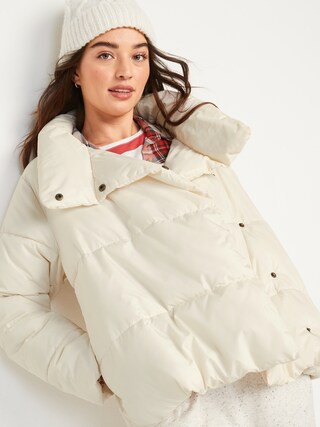 Water-Resistant Double-Breasted Puffer Jacket for Women | Old Navy (US)