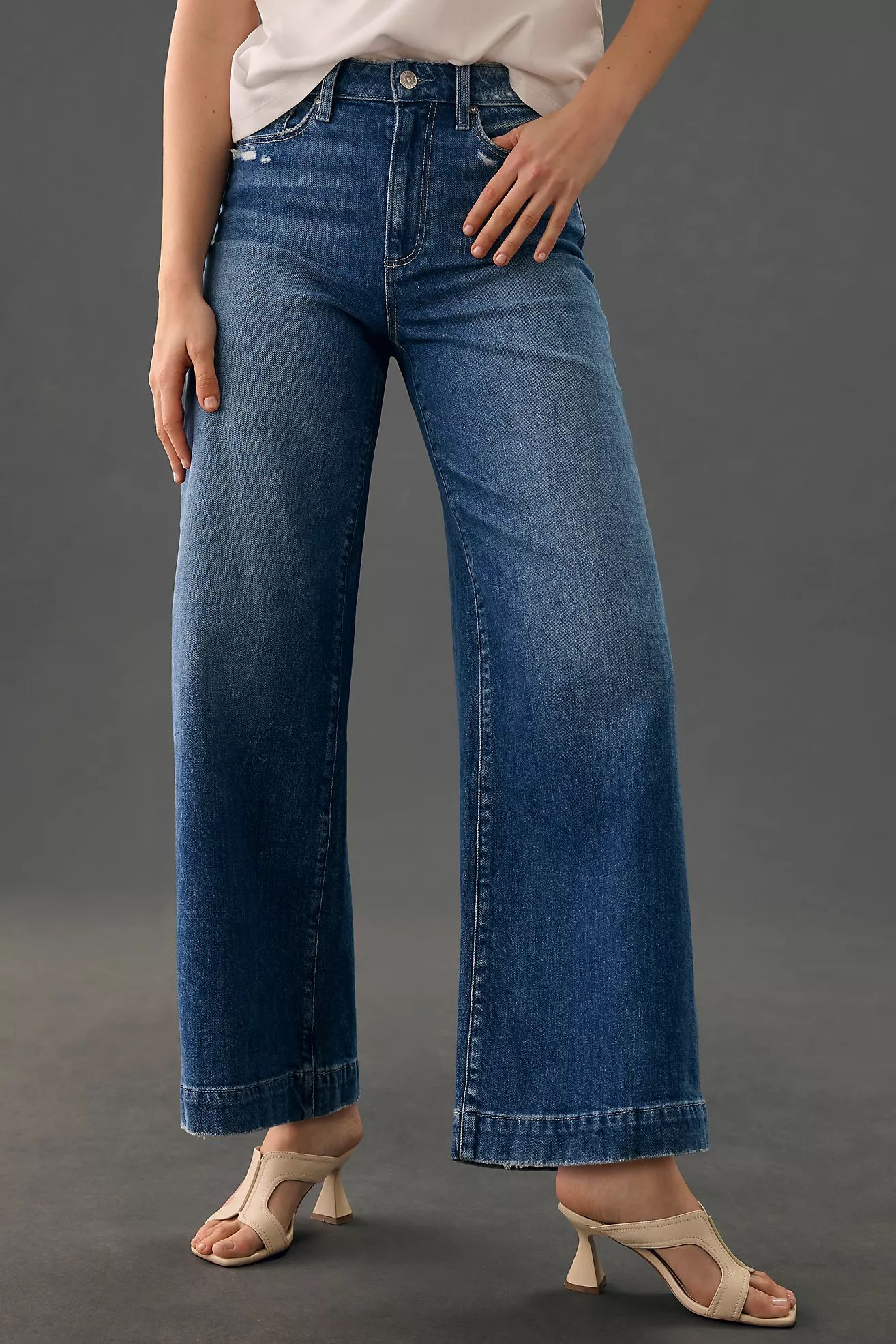 Paige Harper High-Rise Wide-Leg Cropped Jeans | Anthropologie (US)