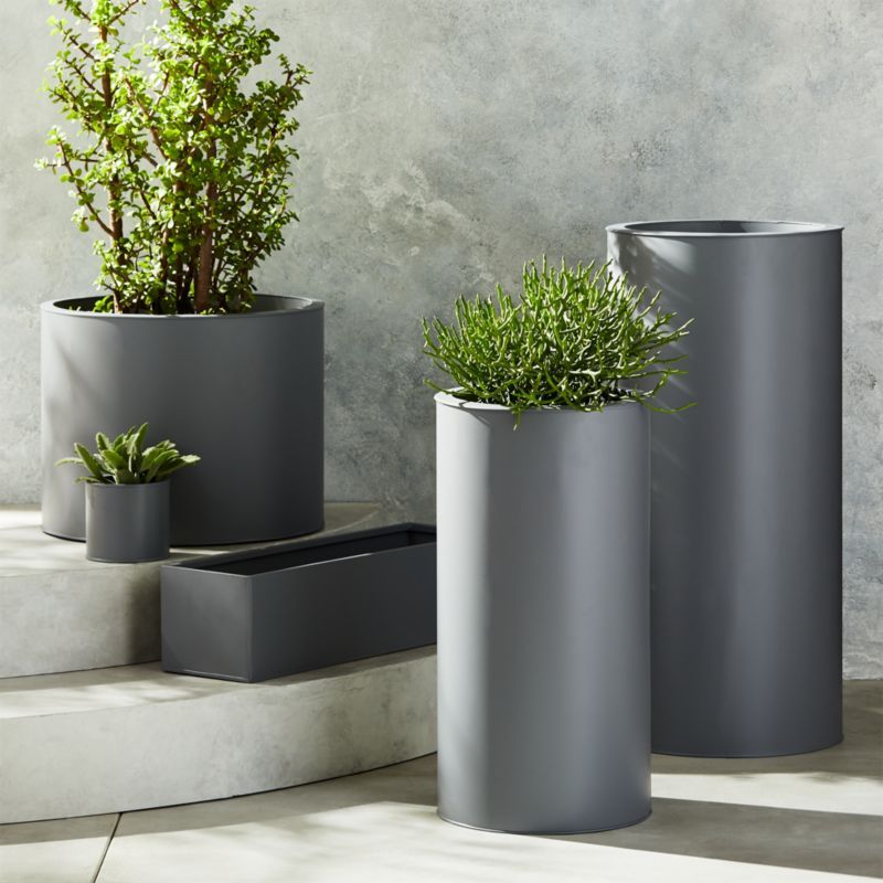 Stax Grey Planters | CB2 | CB2