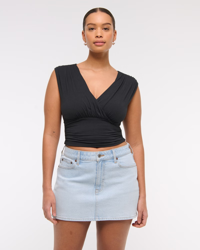 Women's Mid Rise Denim Mini Skirt | Women's Bottoms | Abercrombie.com | Abercrombie & Fitch (US)