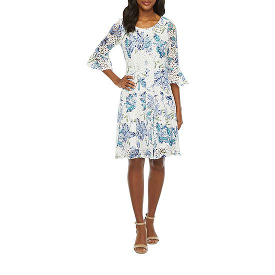 new!Rabbit Rabbit Rabbit Design 3/4 Bell Sleeve Floral Lace Fit + Flare Dresses | JCPenney