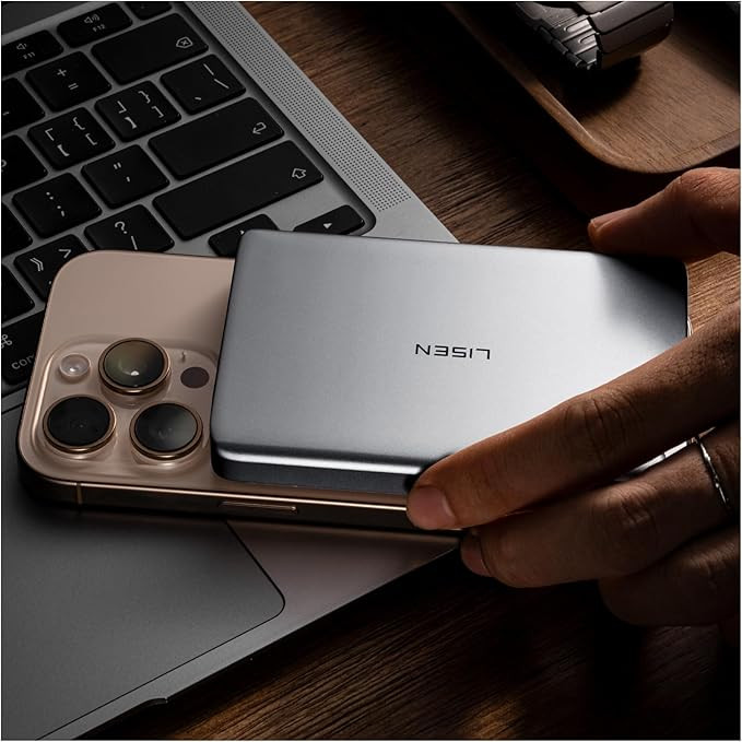 LISEN 0.5‘’ Ultra Slim MagSafe Portable Charger,10000mAh Wireless Card Slim MagSafe Battery P... | Amazon (US)