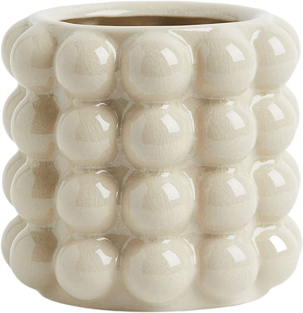 YANWE1 Bubble Vase, Small Vase, White Ceramic Vase, Modern vase, Boho Vase, Decorative Vase, Mode... | Amazon (US)