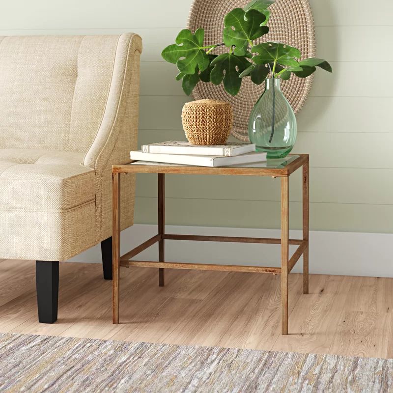 Carney Glass Top End Table | Wayfair North America