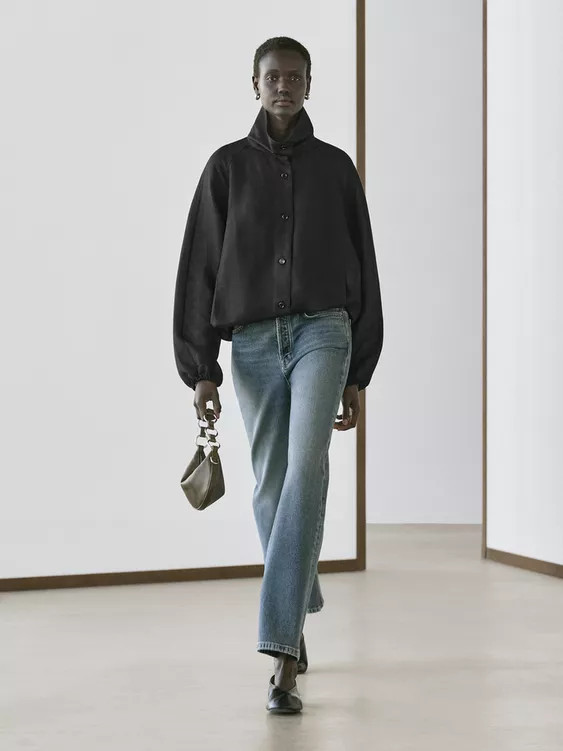 Linen and silk bomber jacket | Zara Canada