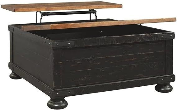Signature Design by Ashley Valebeck Farmhouse Lift Top Coffee Table with Storage, Distressed Brow... | Amazon (US)