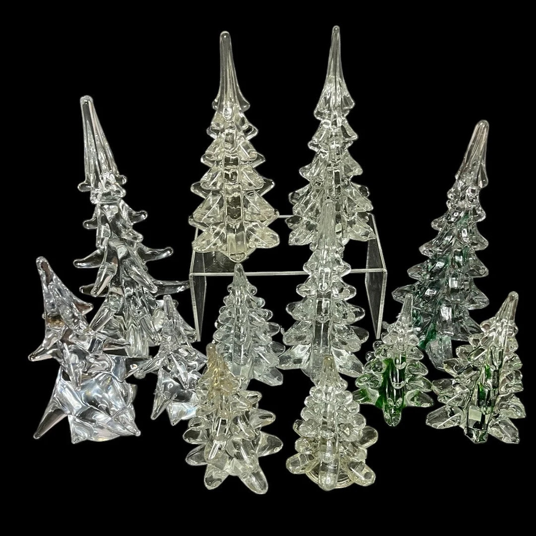 Lead Crystal Art Glass Christmas Tree Sets - Etsy | Etsy (US)