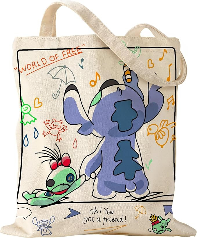 STSNano Canvas Tote Bag for Girls Women Aesthetic Cute Cartoon Inspired Gift Bags Reusable Casual... | Amazon (US)