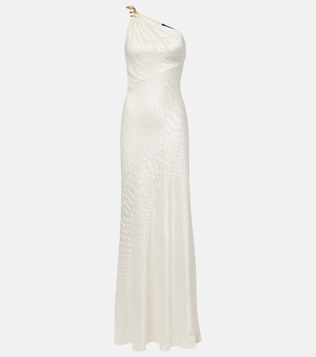 Snake-print one-shoulder gown | Mytheresa (UK)