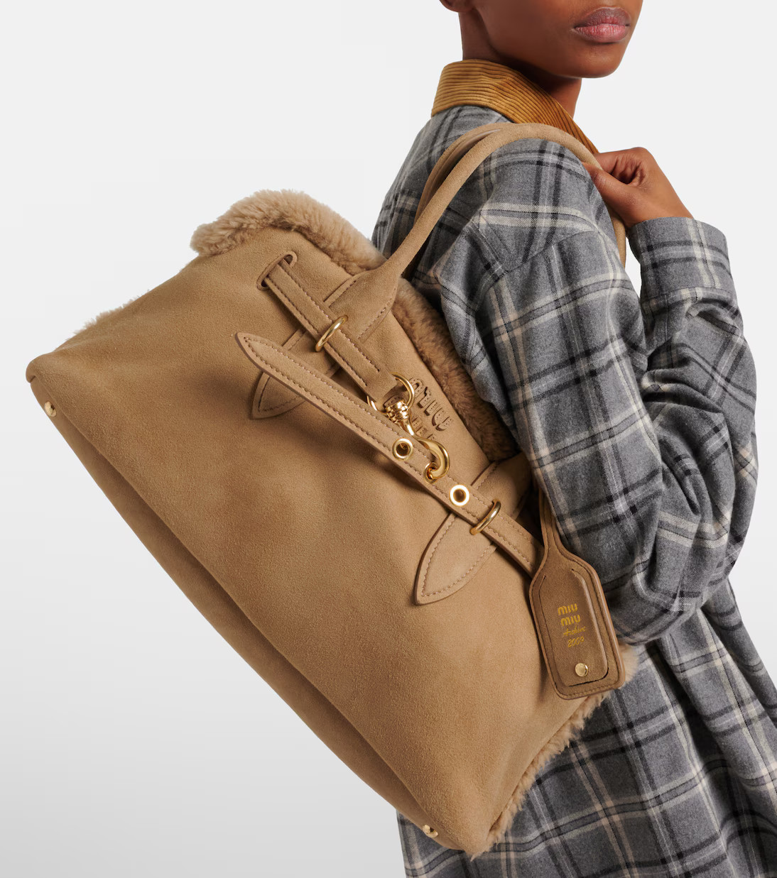 Tote Bag Adventure aus Veloursleder mit Shearling | Mytheresa (DACH)