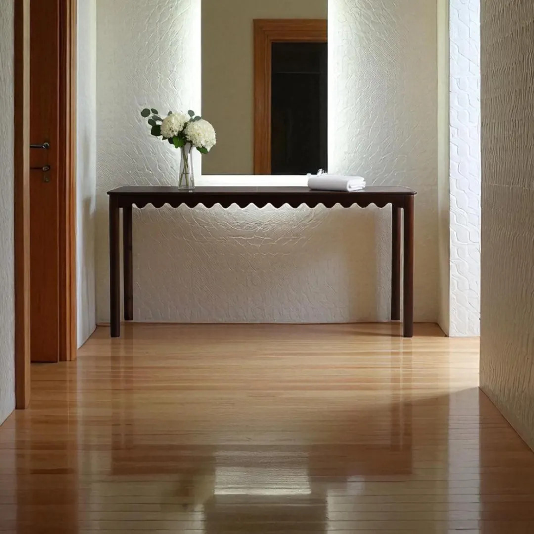 Natural Wood Scalloped Entryway Table, Narrow Hallway Decor Table, Wavy Edge Display Table, Uniqu... | Etsy (US)