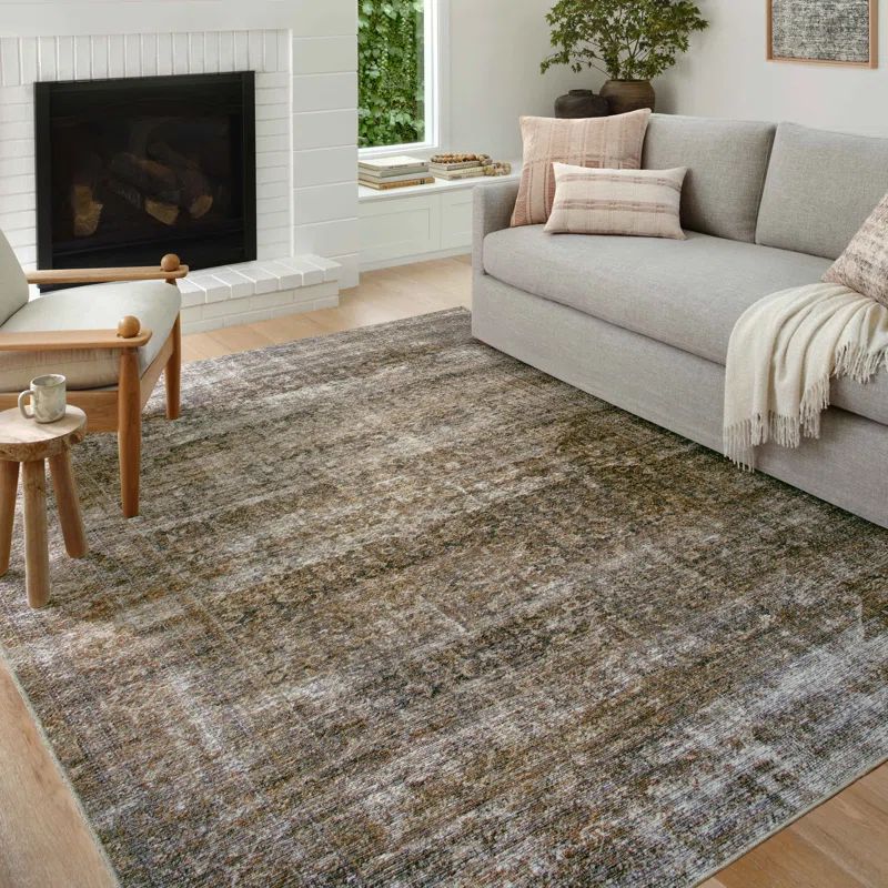 Billie Machine Woven Performance Tobacco/Rust Rug | Wayfair North America