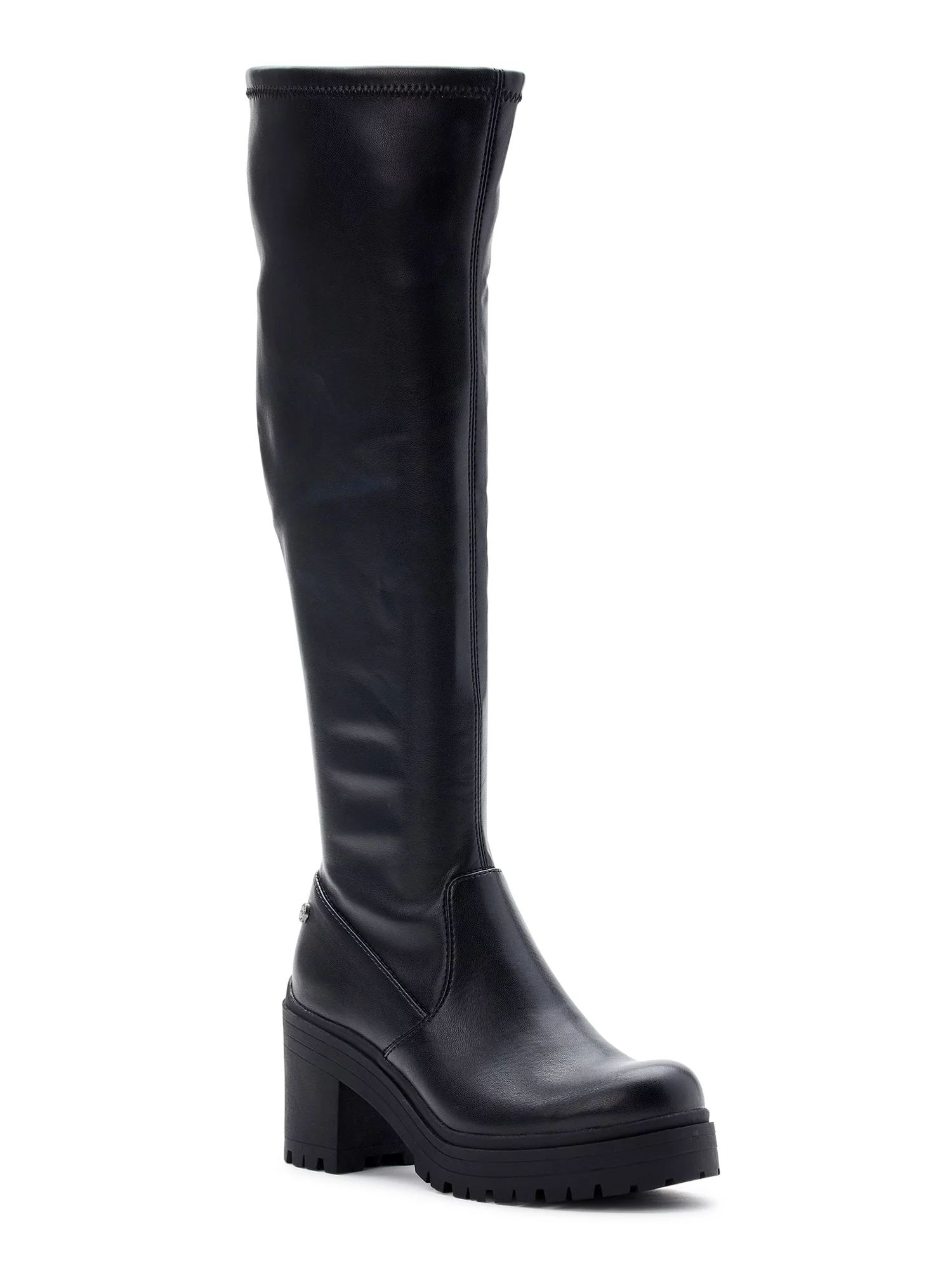 Madden NYC Women's Lug Sole Stretch Gore Knee-High Boots - Walmart.com | Walmart (US)