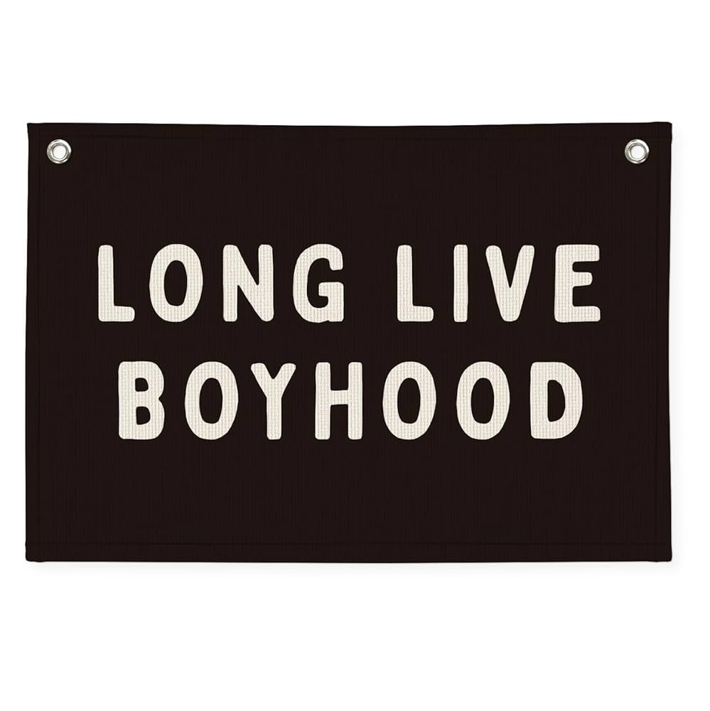 Long Live Boyhood Banner, Boy Nursery Decor, Canvas Banner Wall Hanging Banner Flag Decor for Nur... | Amazon (US)