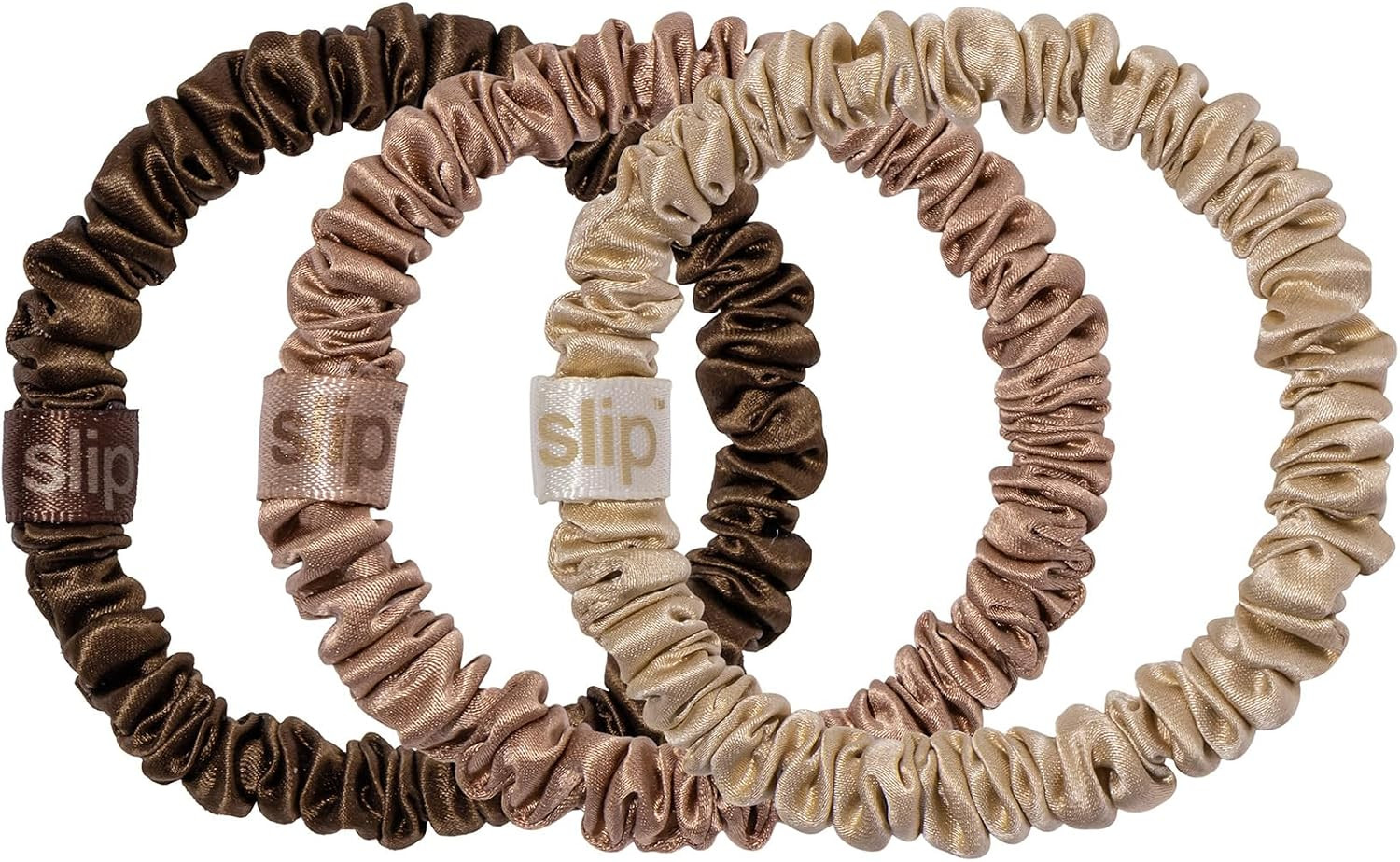 SLIP Silk Hair Ties, Basics Skinny Scrunchies, Set of 3 | Anti-Damage | Amazon (UK)