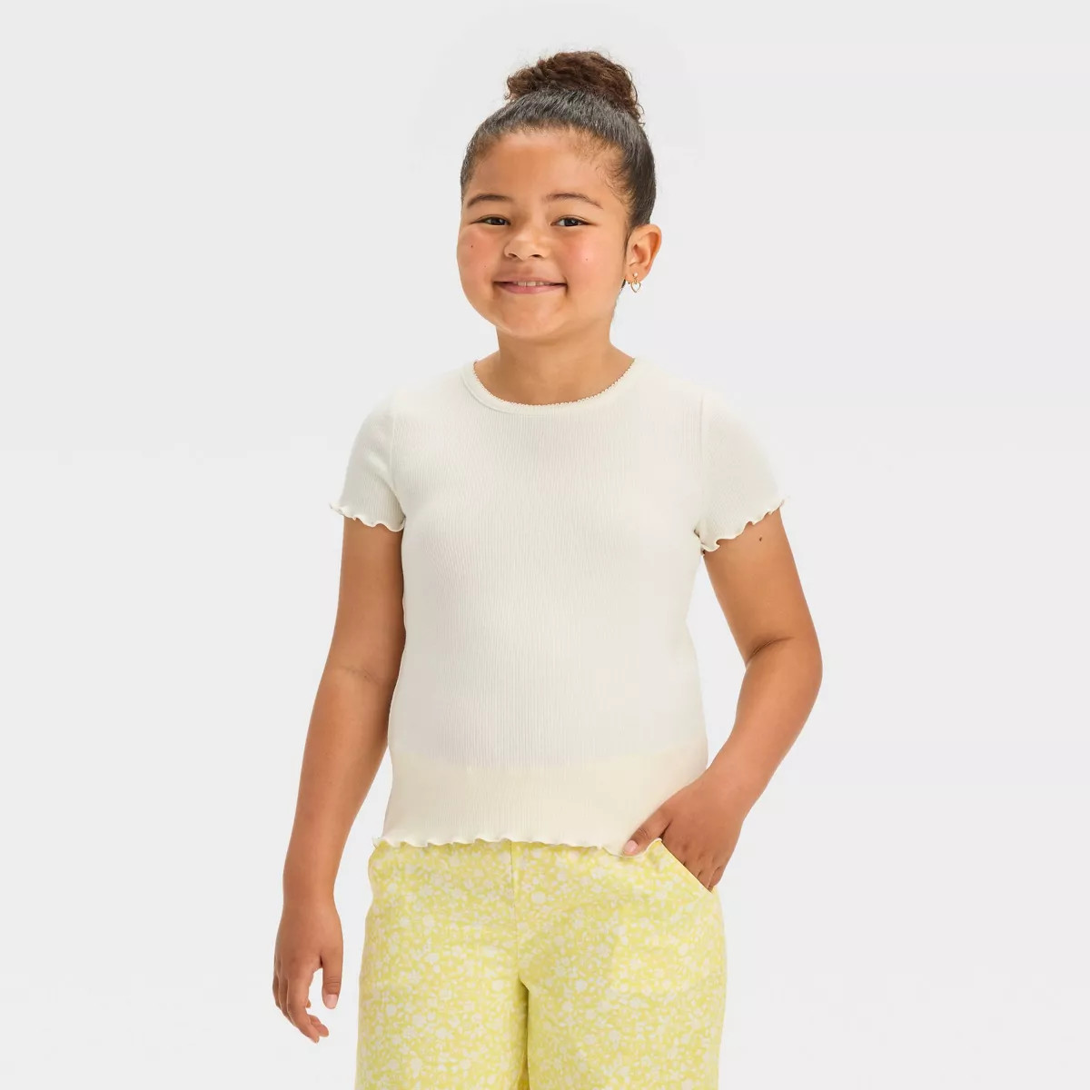 Girls' Short Sleeve Ribbed T-Shirt - Cat & Jack™ | Target