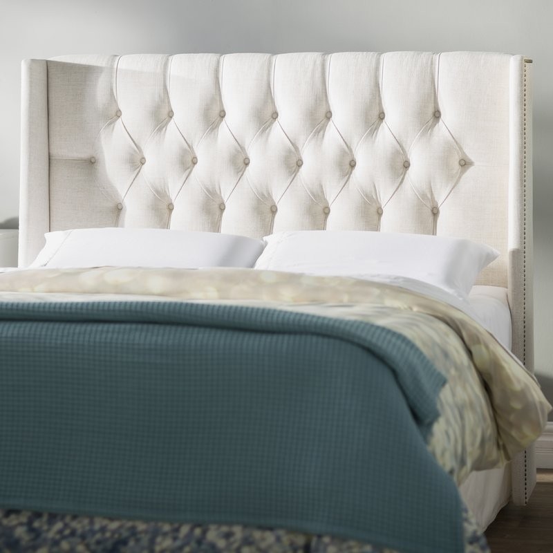 Hillenbrand Tufted Linen Upholstered Wingback Headboard | Wayfair North America