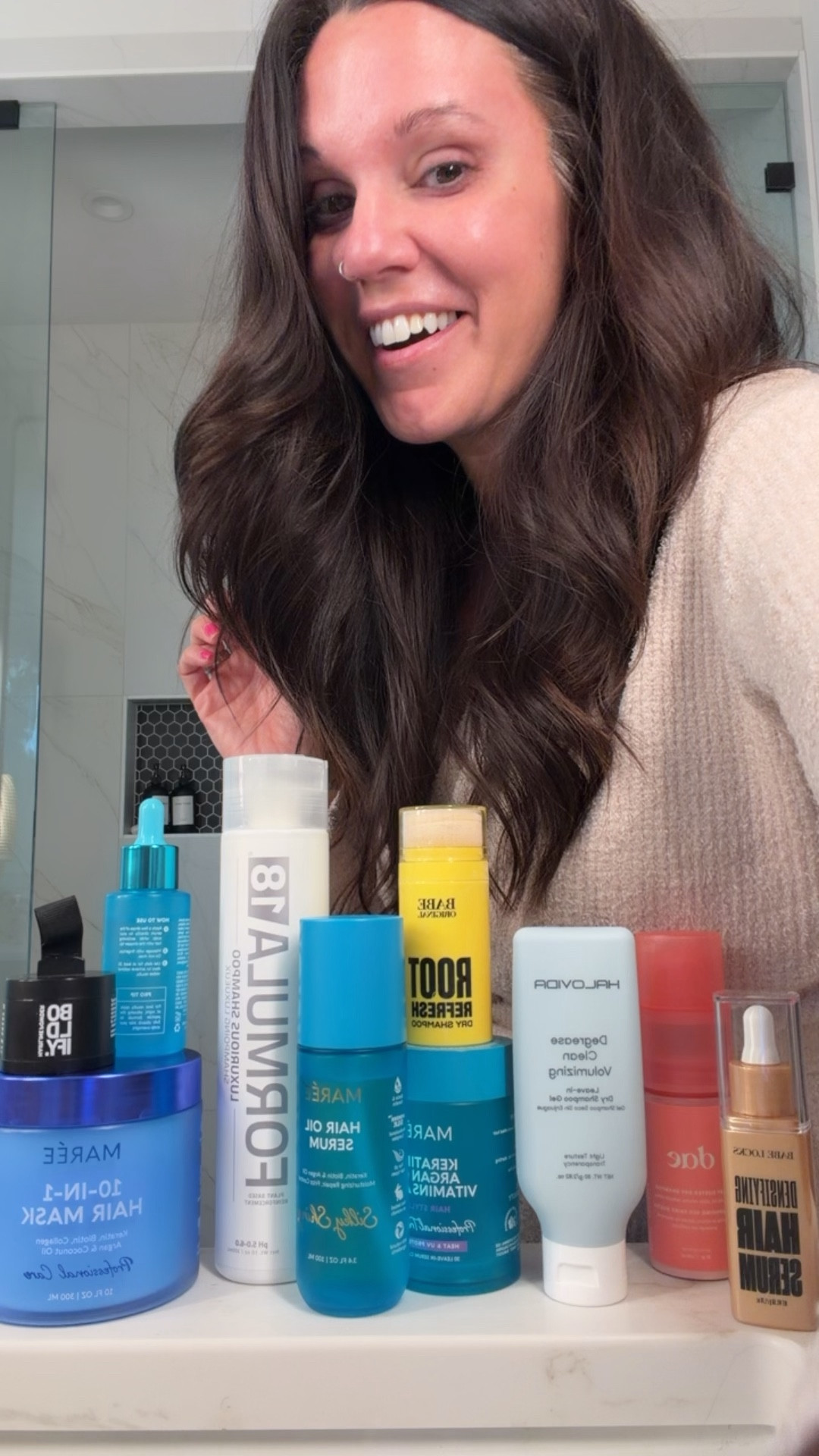 Linking all my hair products I use weekly! I do have a discount code for babe products which is "KERRISSAF” also I apologize but I can’t link my shampoo as you can only order it through a professional 