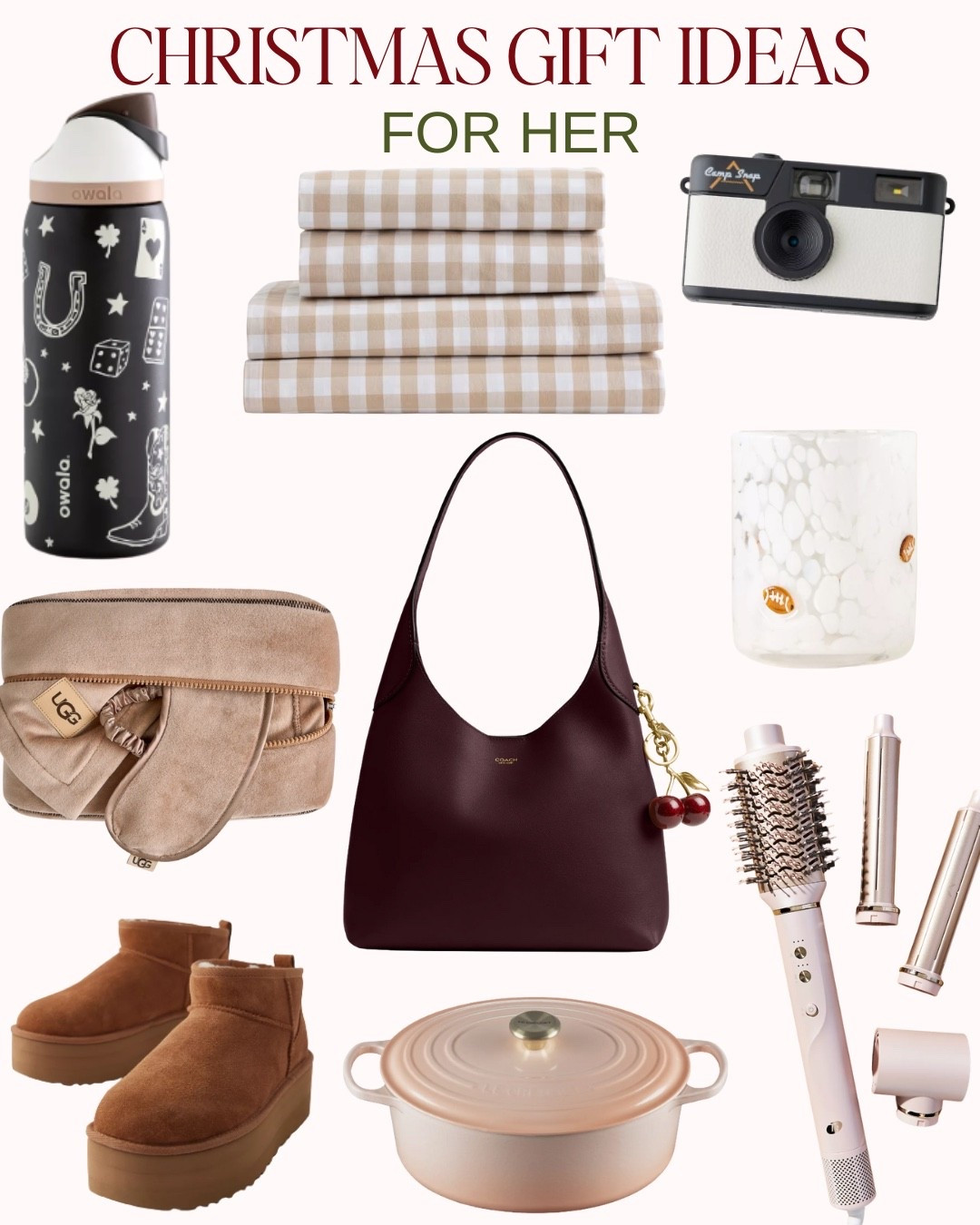 Gift ideas for her🎀

#christmas #christmasgifts #giftguide #giftsforher #nordstrom #uncommongoods #giftideas
#sheets #quince #coach #coachbag #purse #ugg #uggboots #urbanoutfitters #cookware #owala #camera #travel

#LTKselfcare #LTKGiftGuide #LTKCyberWeek