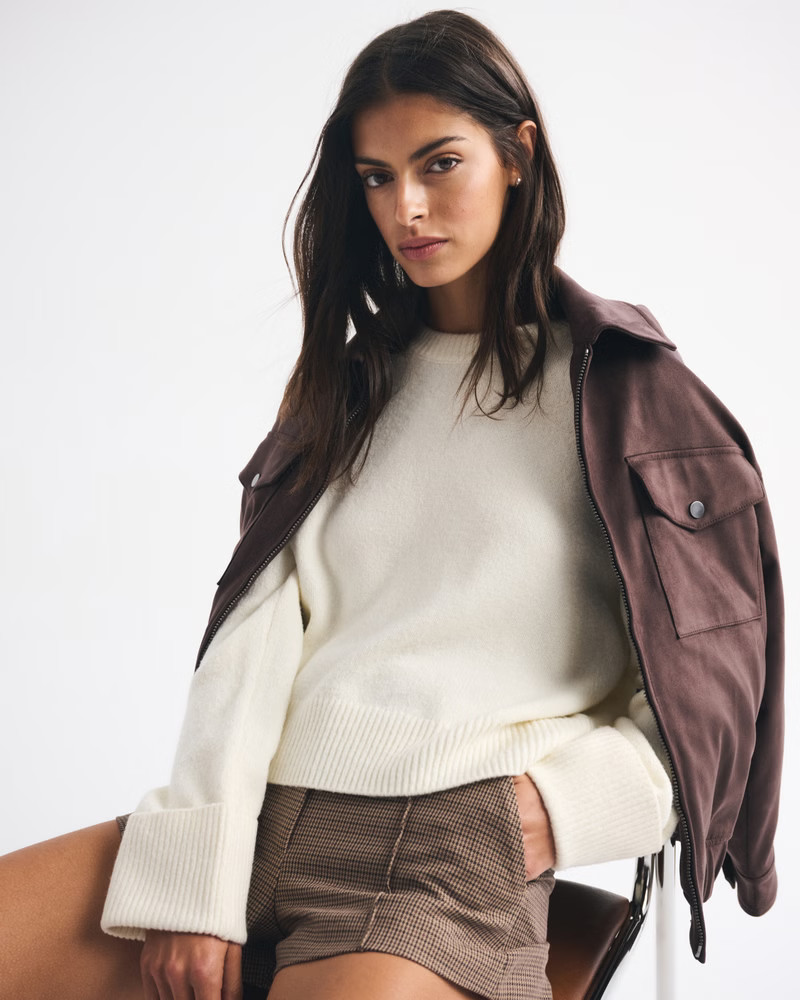 Women's The A&F Madeline Crew Sweater | Women's Tops | Abercrombie.com | Abercrombie & Fitch (US)