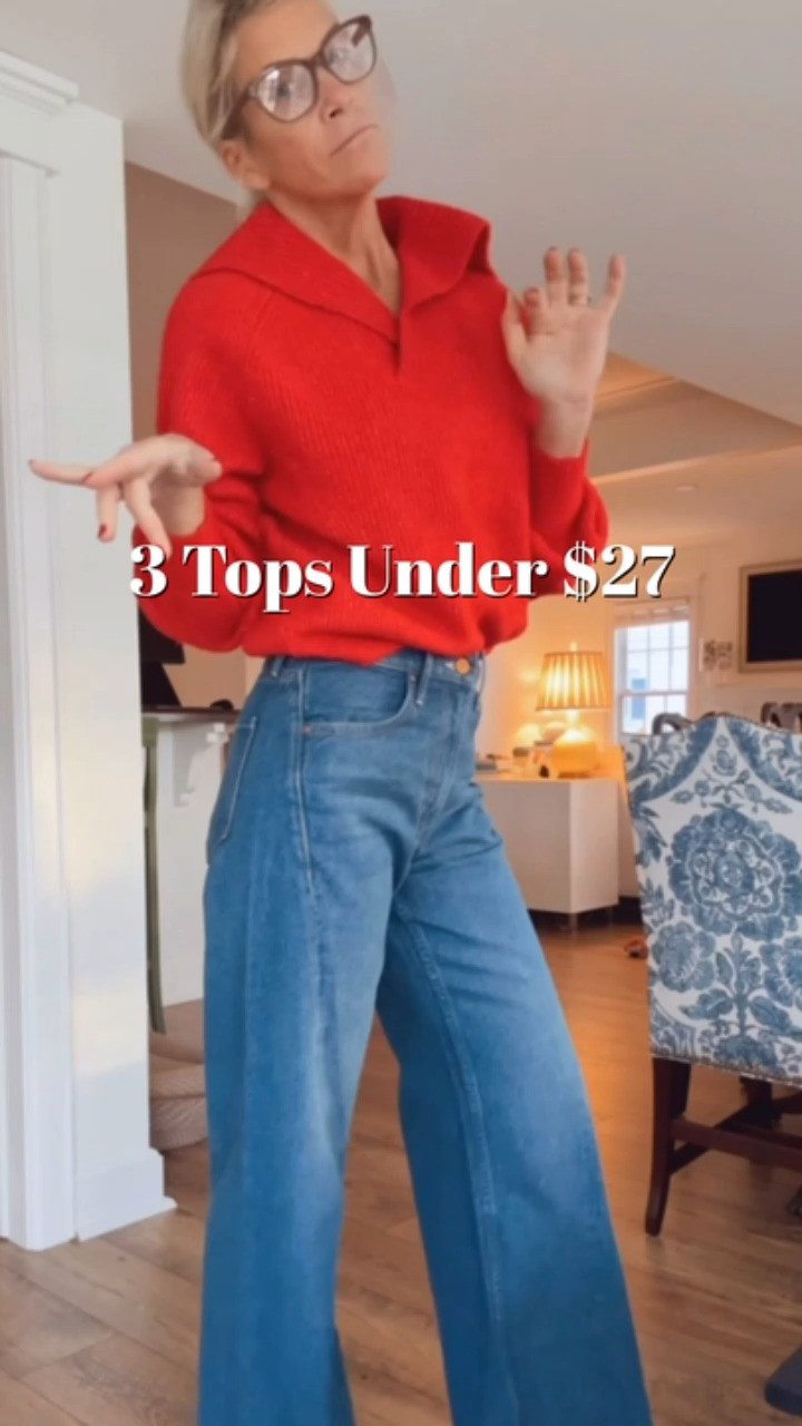 Three really good tops — all under $27. Cute, easy, and honestly they look way more expensive than they are.
 

 #LTKdayinmylife #LTKgrwm #LTKootd