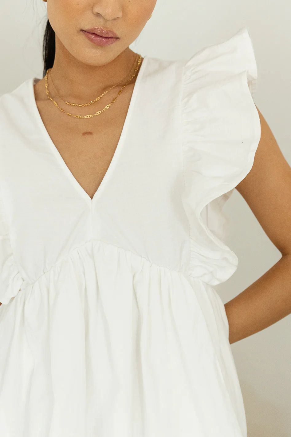 Ivy Mini Dress in White | Bohme