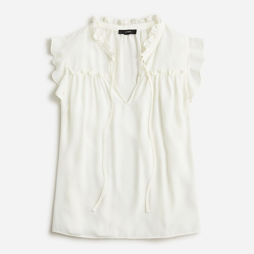 Ruffle tie-neck top | J. Crew US