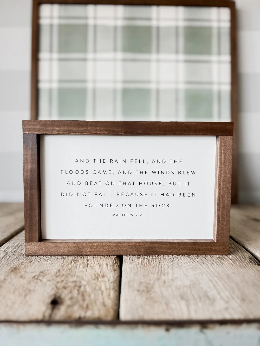 And the Rain Fell, and the Floods Came | Christian Wood Sign | Matthew 7:25 - Etsy | Etsy (US)