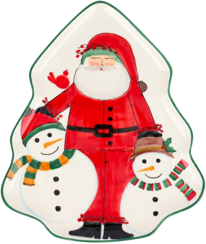 Vietri Old St. Nick 2024 Limited Edition Figural Tree Platter, 17.25" Artisan Ceramic Christmas D... | Amazon (US)