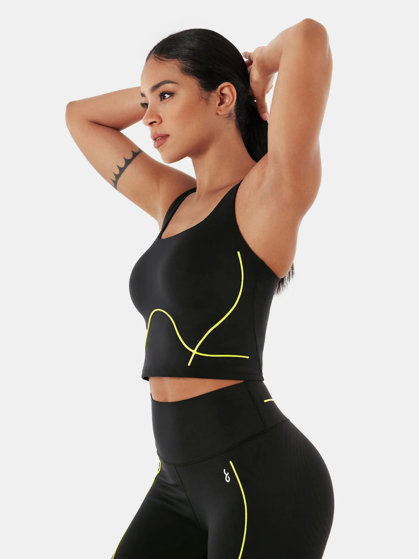 Body Contour Lumi Bra Tank - Black/Neon Yellow / S | Fanka INT