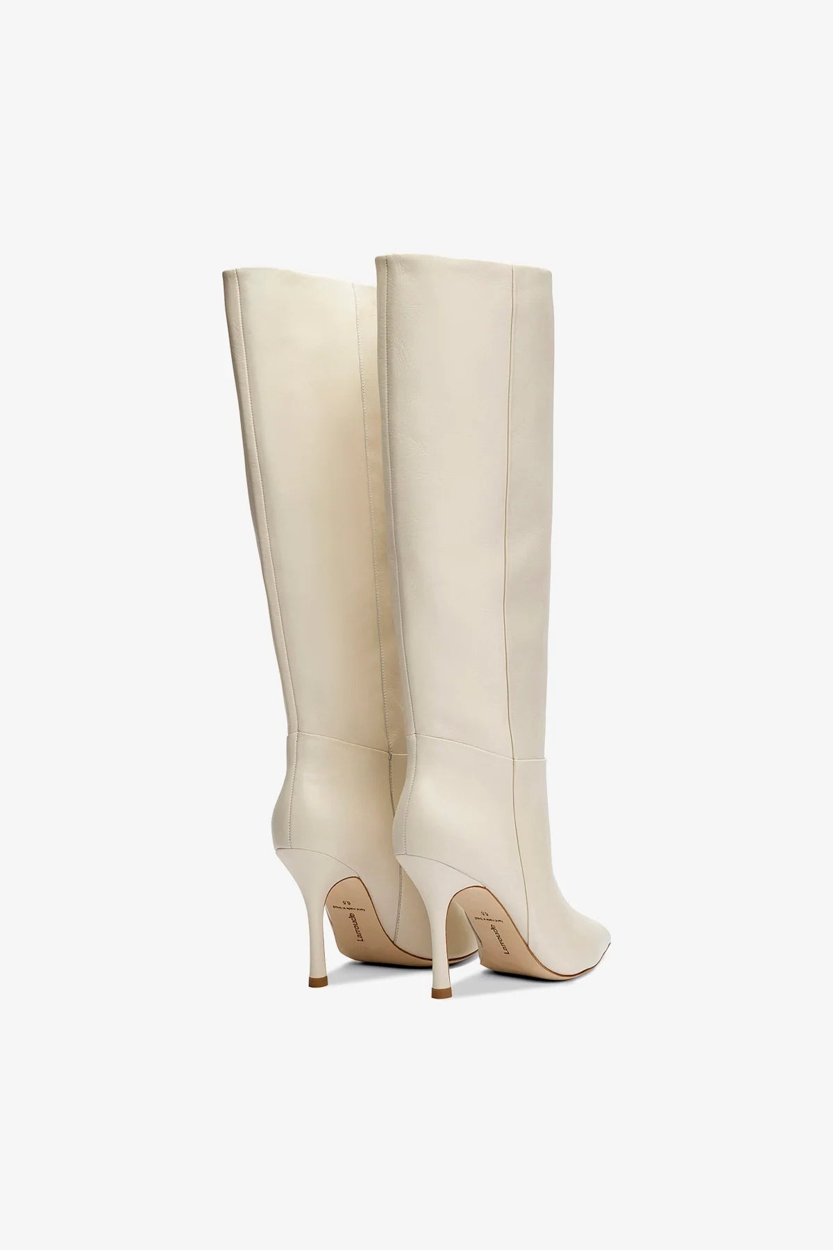 Kate Boot In Ivory Leather | Larroude