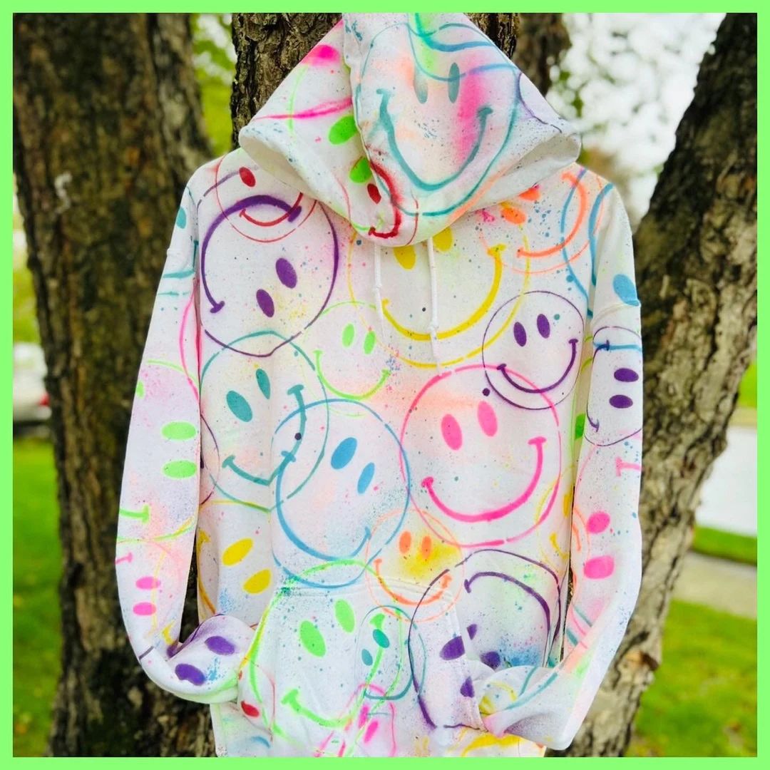 The Ultimate Hand Painted Smile Hoodie - Etsy | Etsy (US)