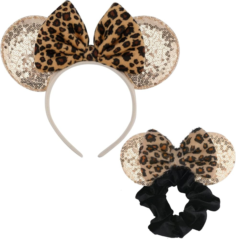 1 Pcs Mouse Ears Headband and 1 Pcs Mouse Ears Scrunchies with Bow Hairs Accessories for Girls Wo... | Amazon (US)
