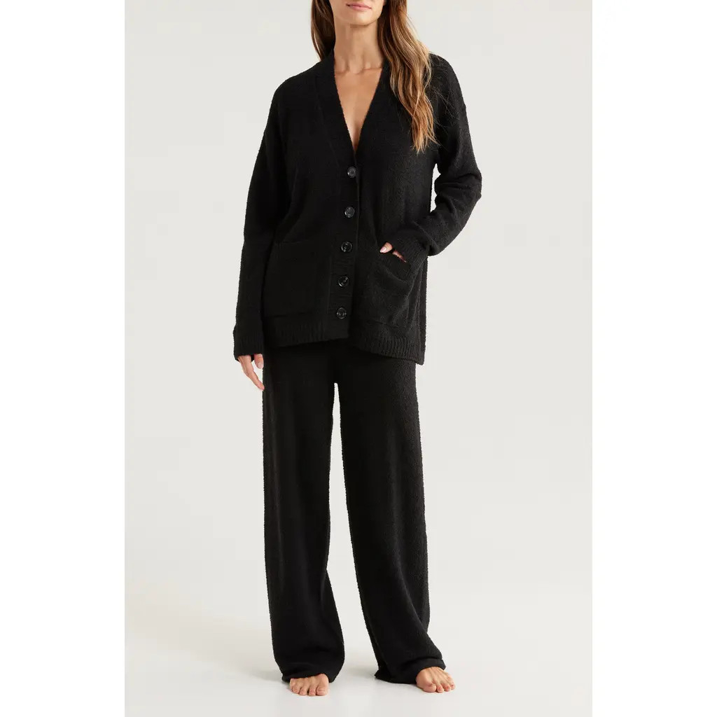 Nordstrom So Soft Cardigan & Lounge Pants Set in Black at Nordstrom, Size Medium | Nordstrom