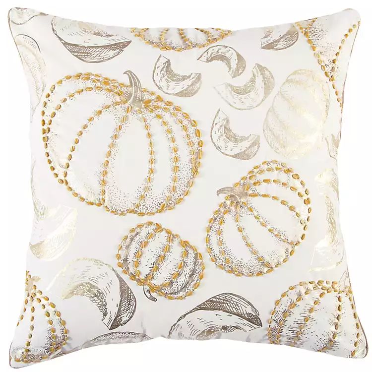 Beaded Pumpkins Pillow | Kirkland's Home