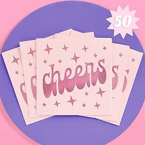 xo, Fetti Cheers Napkins - 3-ply, 50 pcs | Bachelorette Party Decorations, Birthday Party Decor, ... | Amazon (US)