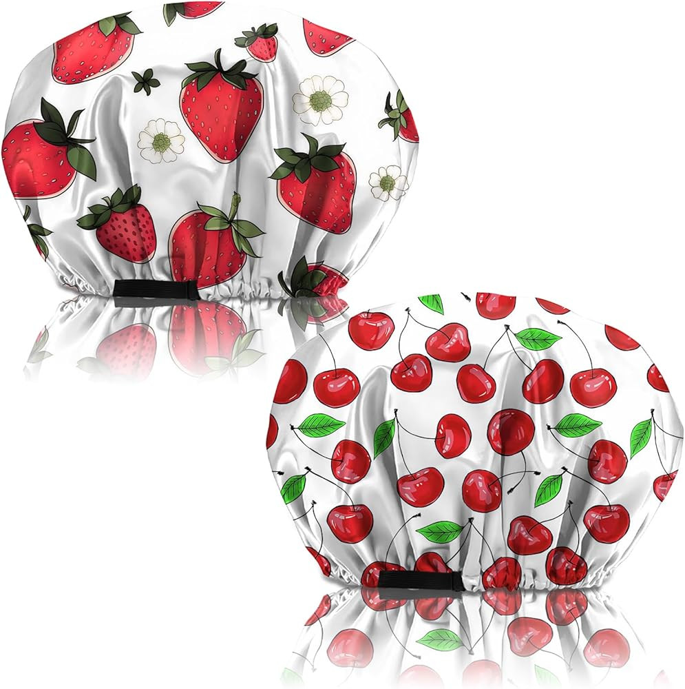 2PCS Satin Hair Bonnet Silk Bonnet for Sleeping Adjustable Double Layer Elastic Reusable Hair Cap... | Amazon (US)