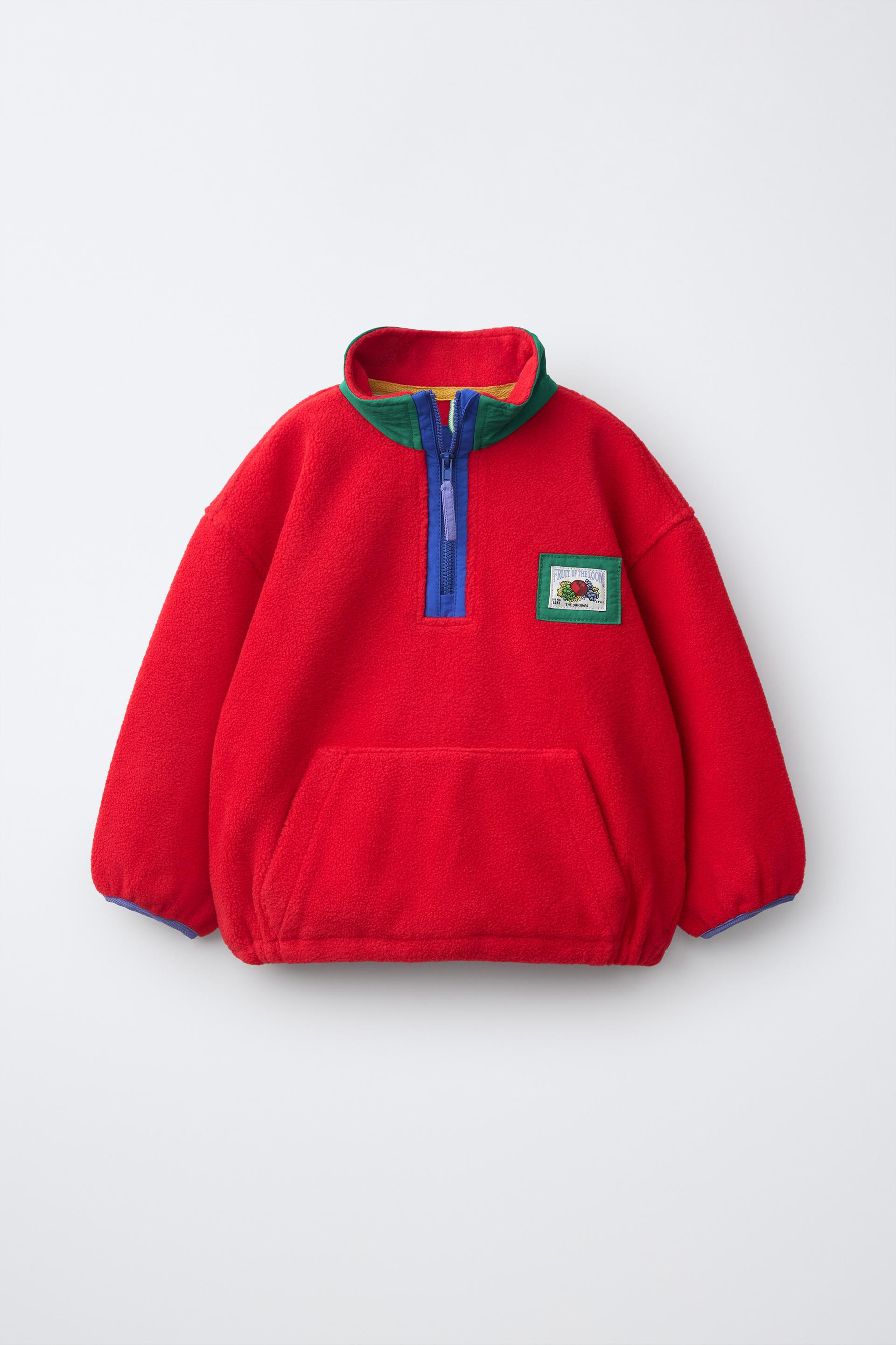 Zara - Fruit Of The Loom™ Label Fleece Sweatshirt - Yellow - 2 Years (36,2 Inches) - Kids | Zara US