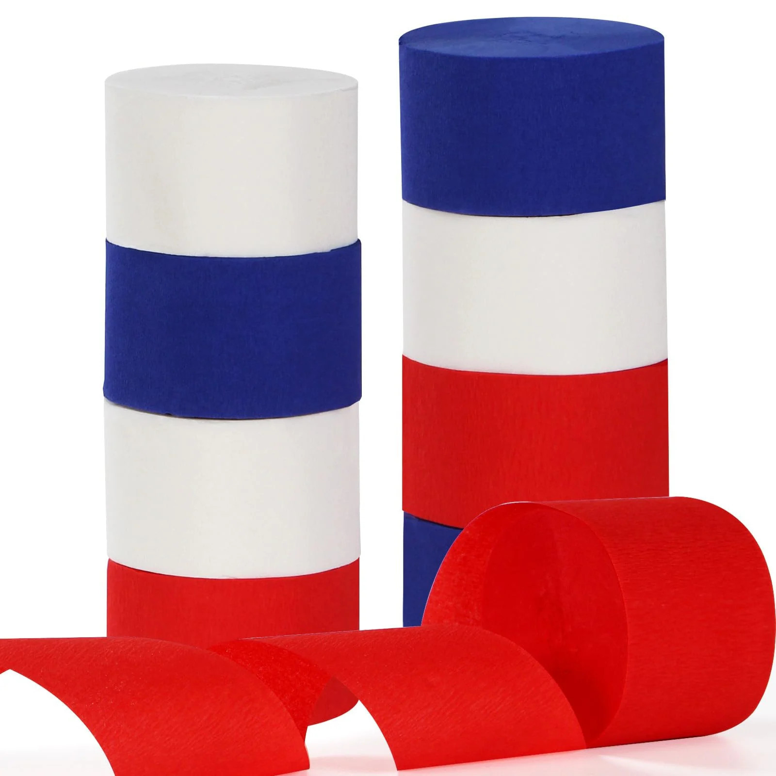 Anqtovp Patriotic Streamers 9 Roll Red White Blue Crepe Paper Garland Party Decorations for Fourth of July Memorial Day Graduation Birthday | Lowe's