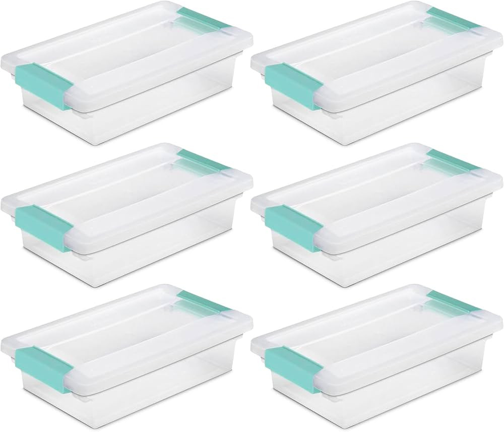 Sterilite Small Clip Box, Stackable Small Storage Bin with Latching Lid, Plastic Container to Org... | Amazon (US)