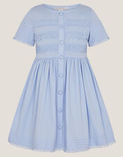 Embroidered Short Sleeve Dress Blue | Monsoon (UK)