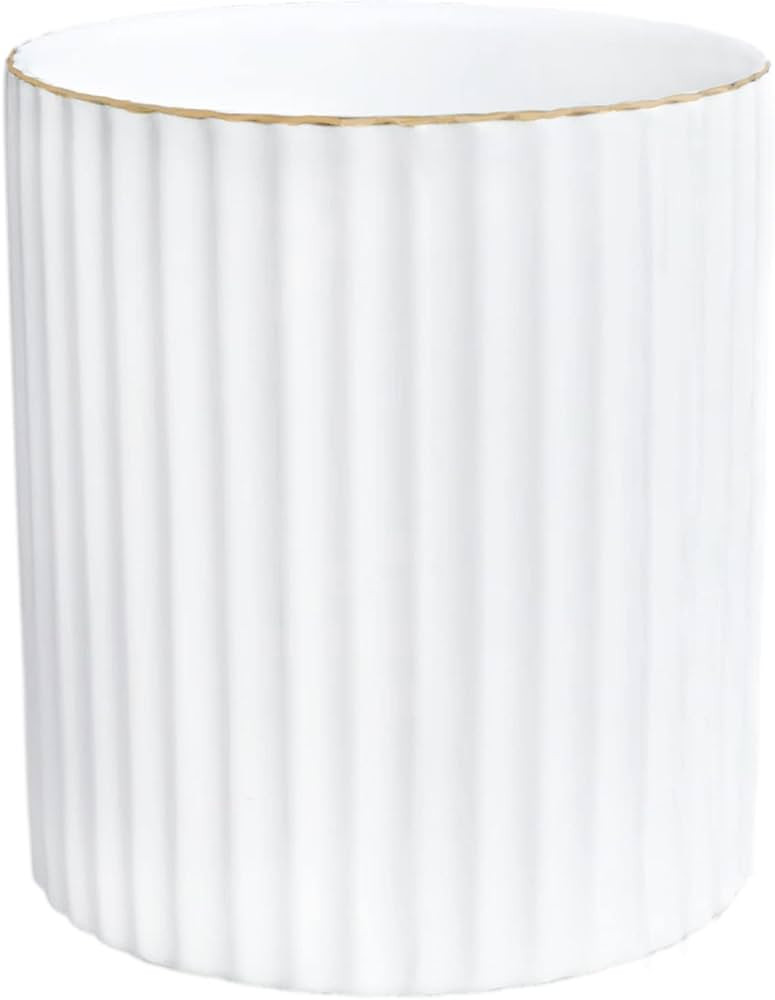 Pen Holder for Desk, Ceramic Pencil Cup Office Desk Organizer, Makeup Brush Holder, White | Amazon (US)